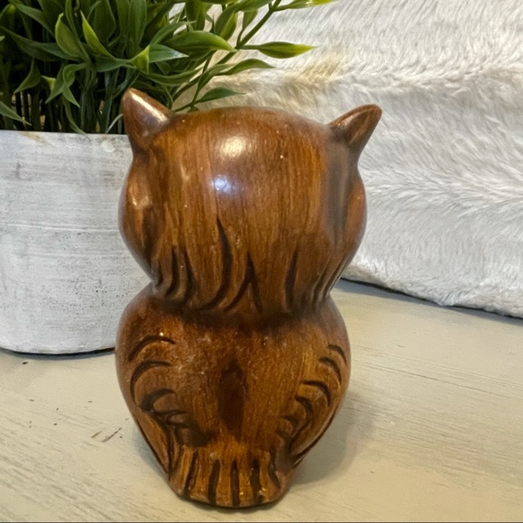 Vintage Wooden Owl Figurine - Picture 4 of 8